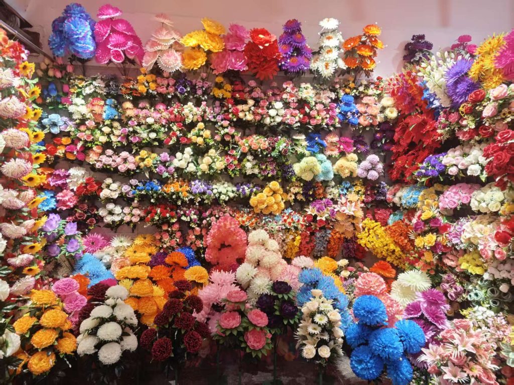 Artificial plants warehouse and export exhibition China